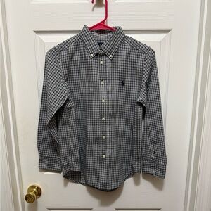 Ralph Lauren Boys Medium Black and White Plaid Shirt